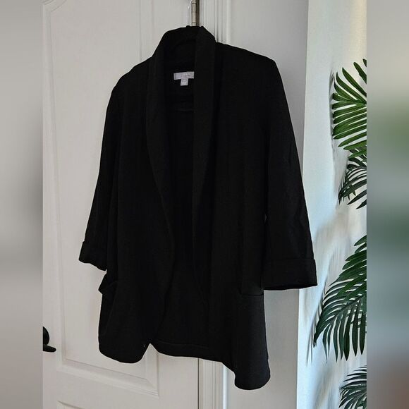 Jana Oversized Black Open Front Blazer - Picture 2 of 5
